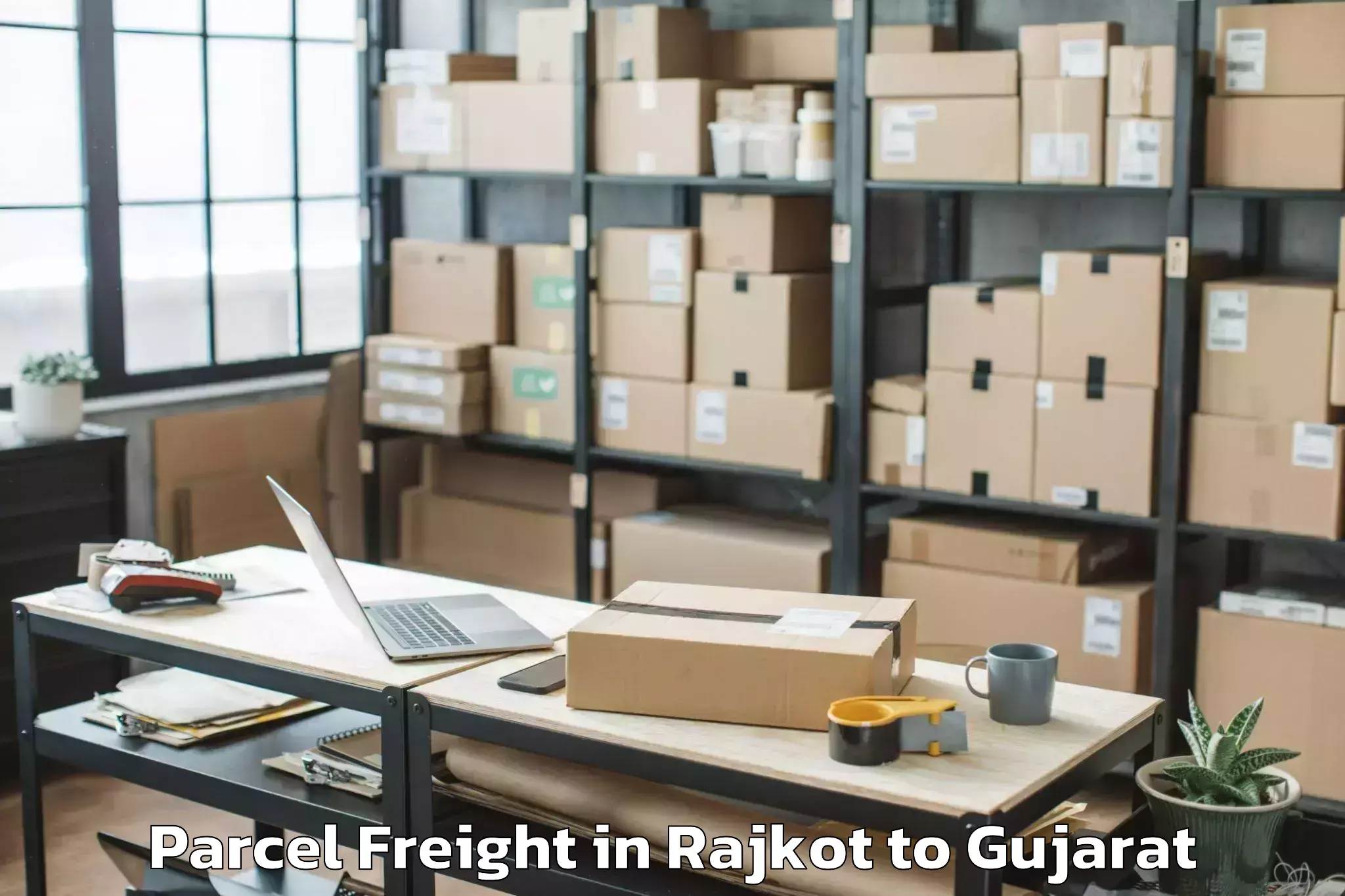 Reliable Rajkot to Garbada Parcel Freight